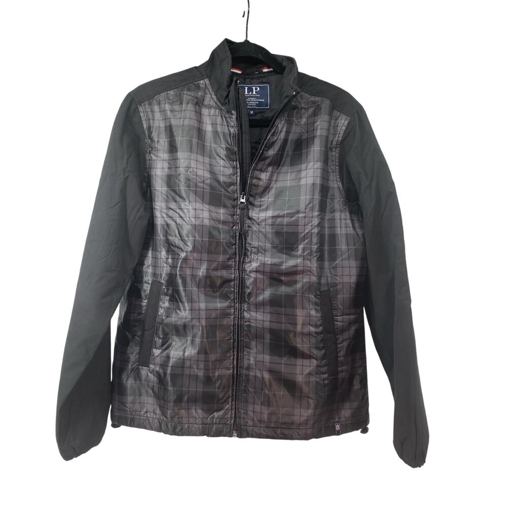 Louis Philippe Black Gray Plaid Jacket Men Medium